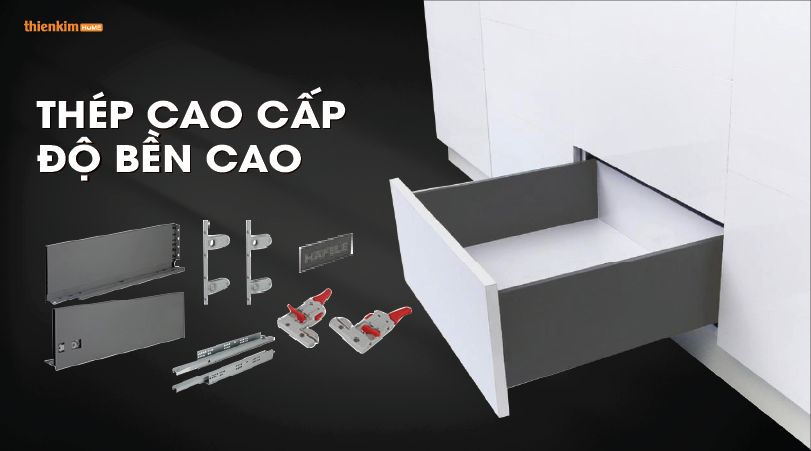 Thép cao cấp độ bền cao Ray hộp Hafele S4 chức năng giảm chấn màu xám 552.55.302